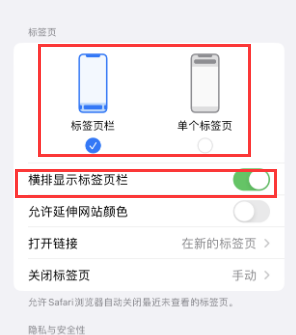 兴宾iPhone授权维修分享Safari浏览器如何切换标签栏位置 